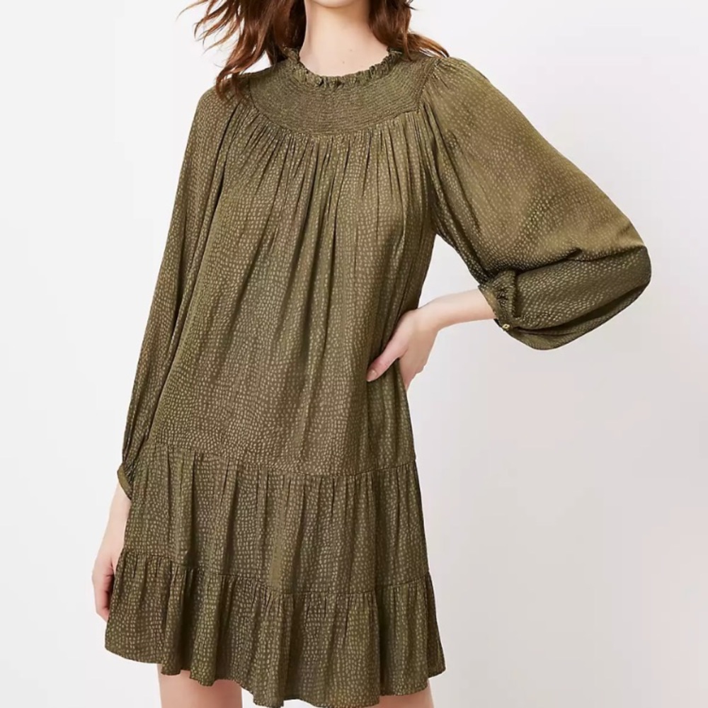 Petite Smocked Yoke Swing Dress